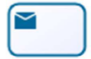 Imagem de um quadrado azul com um envelope pintado